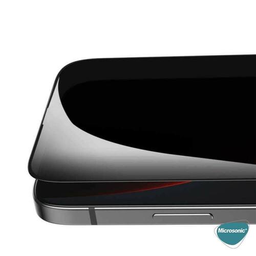 Microsonic Apple iPhone 13 Pro Max Privacy 5D Gizlilik Filtreli Cam Ekran Koruyucu Siyah