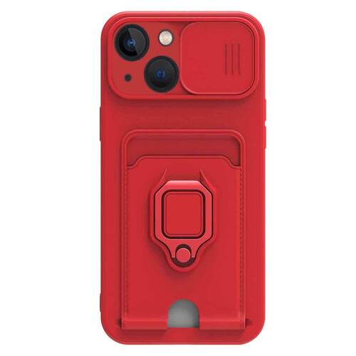Microsonic Apple iPhone 14 Plus Kılıf Multifunction Silicone Kırmızı