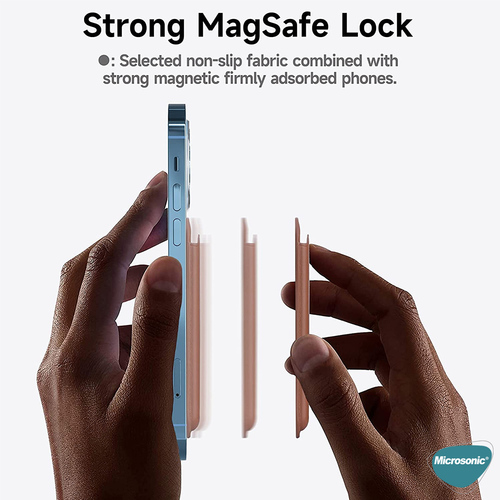 Microsonic Apple iPhone 15 Plus Leather Wallet MagSafe Lacivert
