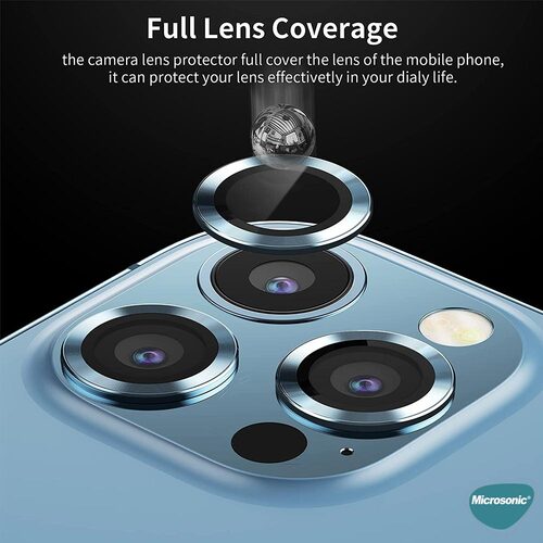 Microsonic Apple iPhone 15 Plus Tekli Kamera Lens Koruma Camı Sierra Mavisi