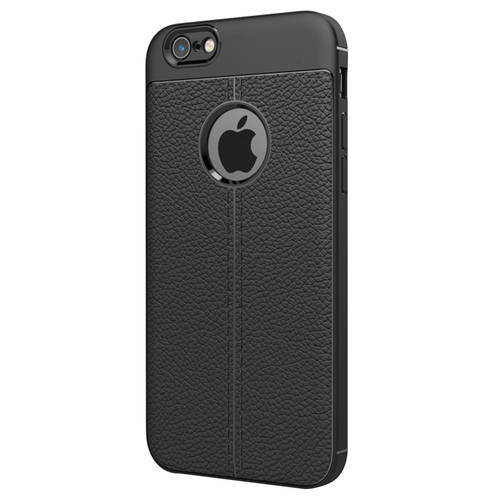 Microsonic Apple iPhone 6 Kılıf Deri Dokulu Silikon Siyah