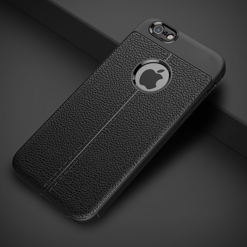 Microsonic Apple iPhone 7 Kılıf Deri Dokulu Silikon Siyah