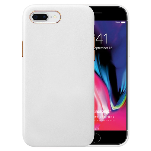 Microsonic Apple iPhone 7 Plus Kılıf Luxury Leather Beyaz