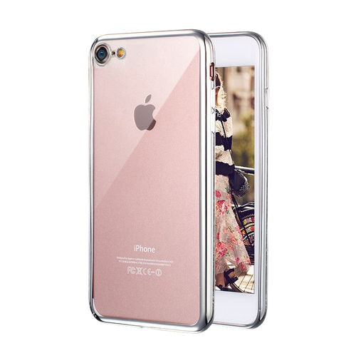 Microsonic Apple iPhone 8 Kılıf Flexi Delux Gümüş