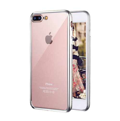 Microsonic Apple iPhone 8 Plus Kılıf Flexi Delux Gümüş