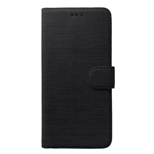 Microsonic Apple iPhone X Kılıf Fabric Book Wallet Siyah