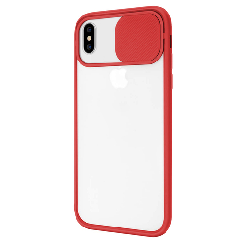 Microsonic Apple iPhone X Kılıf Slide Camera Lens Protection Kırmızı