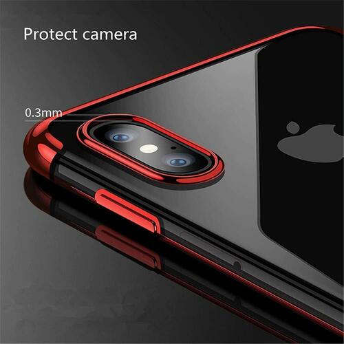 Microsonic Apple iPhone XS (5.8'') Kılıf Skyfall Transparent Clear Kırmızı