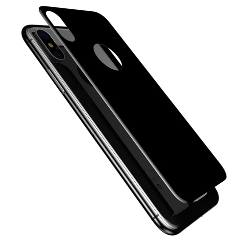 Microsonic Apple iPhone XS (5.8'') Tam Kaplayan Arka Temperli Cam Ekran koruyucu Kırılmaz Film Siyah