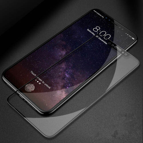 Microsonic Apple iPhone XS Max (6.5'') Tam Kaplayan Temperli Cam Ekran koruyucu Siyah
