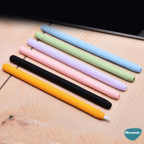 Microsonic Apple Pencil (2. nesil) Kılıf Mat Silikon Pembe Lila