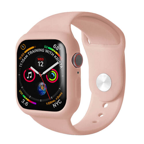 Microsonic Apple Watch SE 2022 40mm Kordon 360 Coverage Silicone Rose Gold