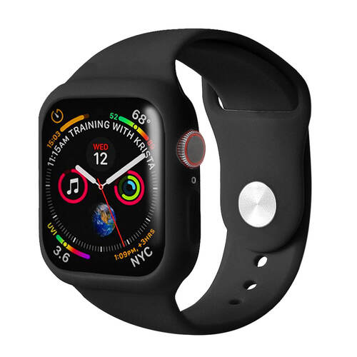 Microsonic Apple Watch SE 2022 40mm Kordon 360 Coverage Silicone Siyah