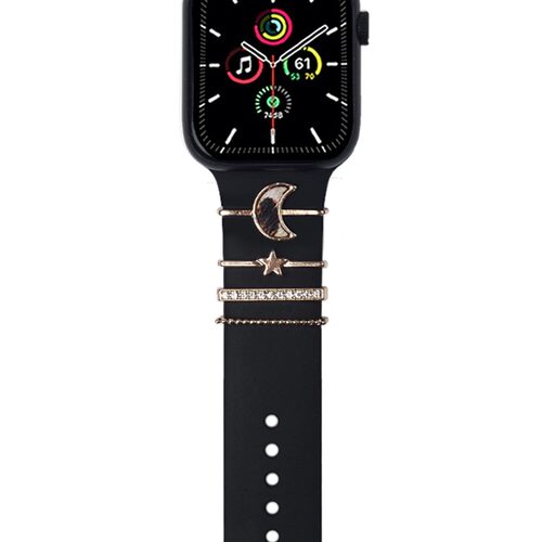 Microsonic Apple Watch SE 2022 40mm Kordon Aksesuarı Crescent and Star Charm