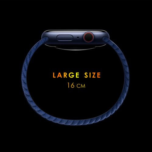 Microsonic Apple Watch SE 2022 40mm Kordon, (Large Size, 160mm) Braided Solo Loop Band Koyu Gri