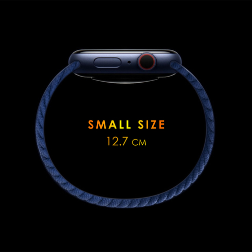 Microsonic Apple Watch SE 2022 40mm Kordon, (Small Size, 127mm) Braided Solo Loop Band Koyu Bordo