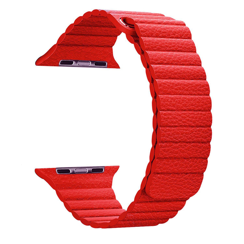 Microsonic Apple Watch SE 2022 40mm Twist Leather Loop Kordon Kırmızı
