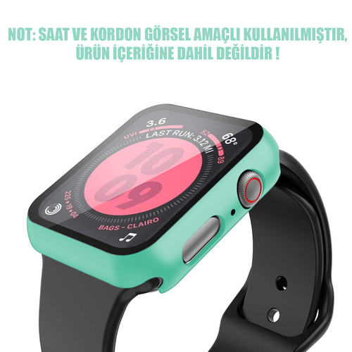 Microsonic Apple Watch SE 2022 44mm Kılıf Matte Premium Slim WatchBand Mint Yeşili
