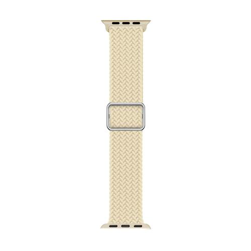 Microsonic Apple Watch SE 2022 44mm Kordon Braided Loop Band Bej