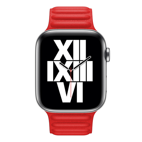 Microsonic Apple Watch SE 2022 44mm Kordon Leather Link Band Kırmızı