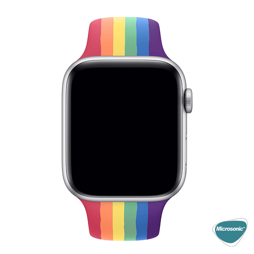 Microsonic Apple Watch SE 2022 44mm Silikon Kordon Pride Edition