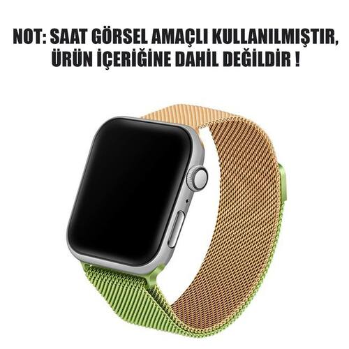 Microsonic Apple Watch SE 40mm Dual Color Milanese Loop Kordon Gold Yeşil