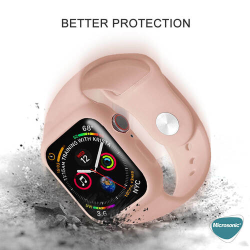 Microsonic Apple Watch SE 40mm Kordon 360 Coverage Silicone Siyah