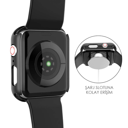 Microsonic Apple Watch Series 1 42mm Kılıf Matte Premium Slim WatchBand Siyah