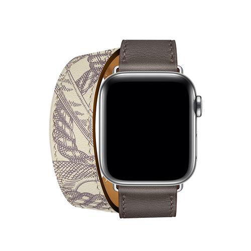 Microsonic Apple Watch Series 1 42mm Swift Leather Double Tour Strap Kahverengi