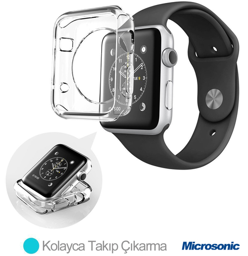 Microsonic Apple Watch Series 2 38mm Kılıf Clear Soft Şeffaf