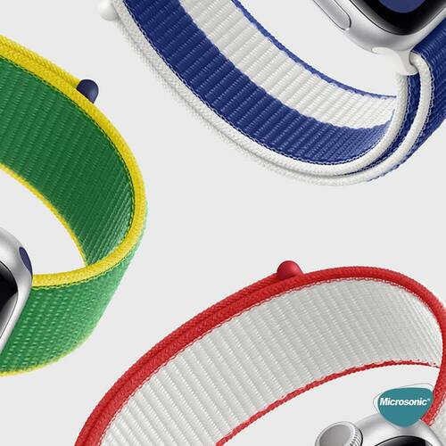 Microsonic Apple Watch Series 3 42mm Hasırlı Kordon Woven Japonya International Collection Spor Loop