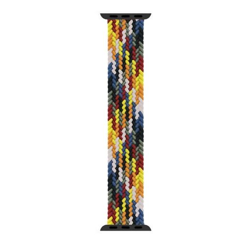 Microsonic Apple Watch Series 6 44mm Kordon, (Small Size, 127mm) Braided Solo Loop Band Multi Color