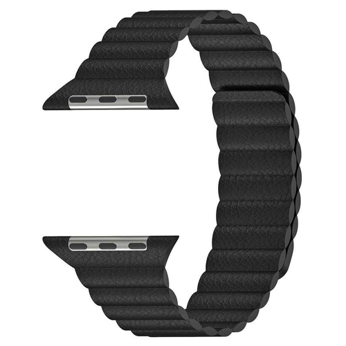 Microsonic Apple Watch Series 7 41mm Twist Leather Loop Kordon Siyah