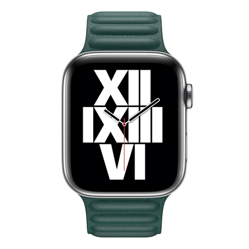 Microsonic Apple Watch Series 9 41mm Kordon Leather Link Band Koyu Yeşil
