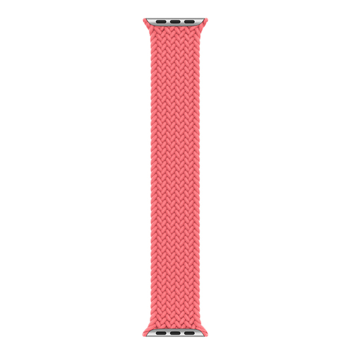 Microsonic Apple Watch Series 9 41mm Kordon, (Small Size, 127mm) Braided Solo Loop Band Pembe
