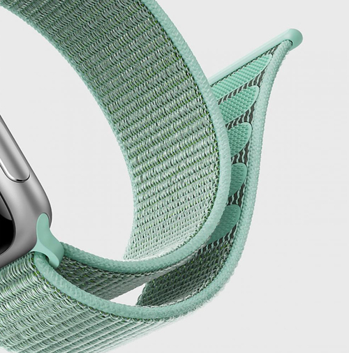 Microsonic Apple Watch Series 9 45mm Hasırlı Kordon Woven Sport Loop Koyu Yeşil
