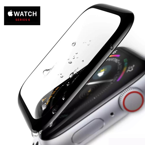 Microsonic Apple Watch Series 9 45mm Tam Kaplayan Temperli Cam Ekran Koruyucu Siyah