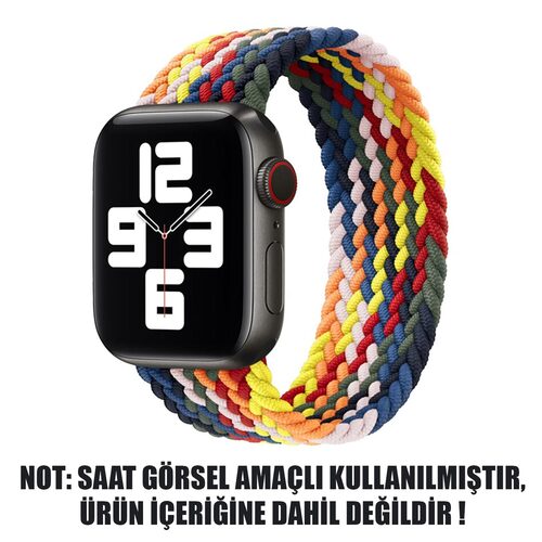 Microsonic Apple Watch Ultra 2 Kordon, (Large Size, 160mm) Braided Solo Loop Band Multi Color