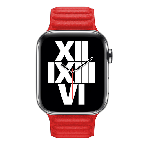 Microsonic Apple Watch Ultra 2 Kordon Leather Link Band Kırmızı