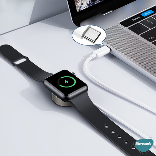 Microsonic Apple Watch Ultra 2 Masaüstü Manyetik Hızlı Şarj Aygıtı - Type-C Kablosu Beyaz