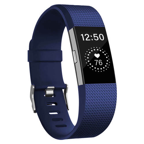 Microsonic Fitbit Charge 2 Kordon, Silicone Sport Band Lacivert