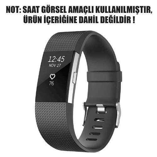 Microsonic Fitbit Charge 2 Kordon, Silicone Sport Band Lacivert