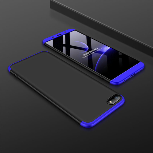 Microsonic Huawei Honor 7S Kılıf Double Dip 360 Protective Siyah Mavi