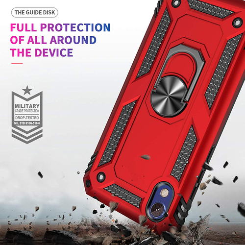 Microsonic Huawei Honor 8S Kılıf Military Ring Holder Lacivert
