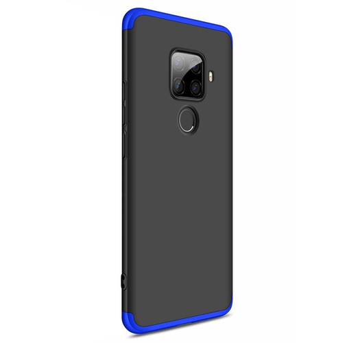 Microsonic Huawei Mate 30 Lite Kılıf Double Dip 360 Protective Siyah Mavi