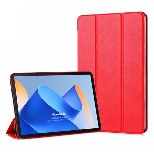 Microsonic Huawei MatePad 11.5 Kılıf Slim Translucent Back Smart Cover Kırmızı