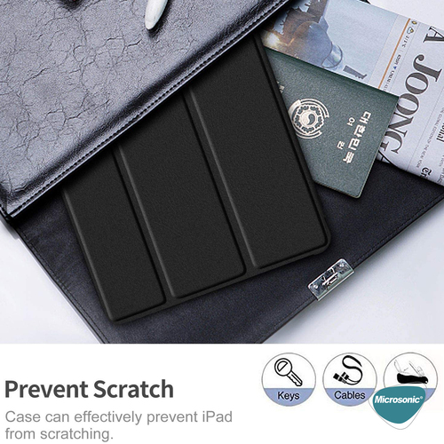 Microsonic Huawei MatePad T10 Kılıf Slim Translucent Back Smart Cover Gümüş
