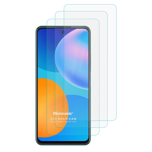 Microsonic Huawei P Smart 2021 Screen Protector Nano Glass Cam Ekran Koruyucu (3 Pack)