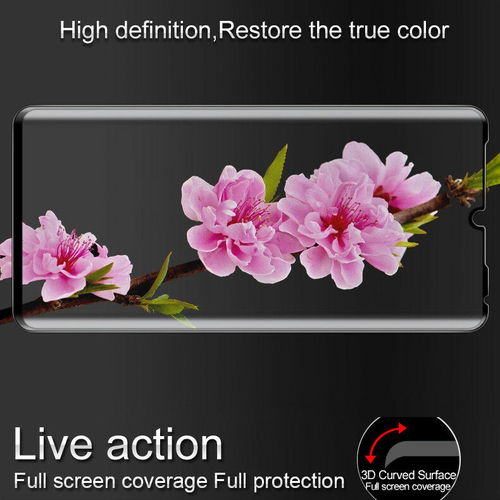 Microsonic Huawei P30 Pro Tam Kaplayan Temperli Cam Ekran koruyucu Siyah