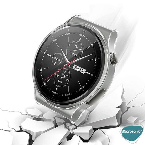 Microsonic Huawei Watch 4 Kılıf 360 Full Round Soft Silicone Şeffaf